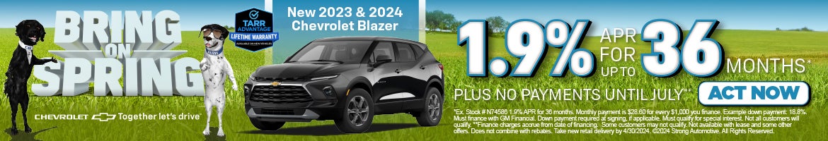 New 2023 & 2024 Chevrolet Blazer – 1.9% APR*
