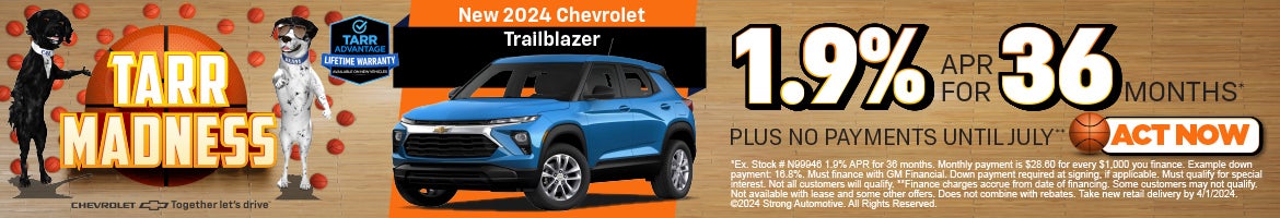 New 2024 Chevrolet Trailblazer – 1.9% for 36 mo* 